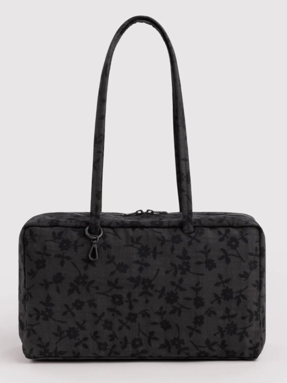 NWT Baggu Medium Nylon Bowler Bag (Charcoal Ditsy Floral)